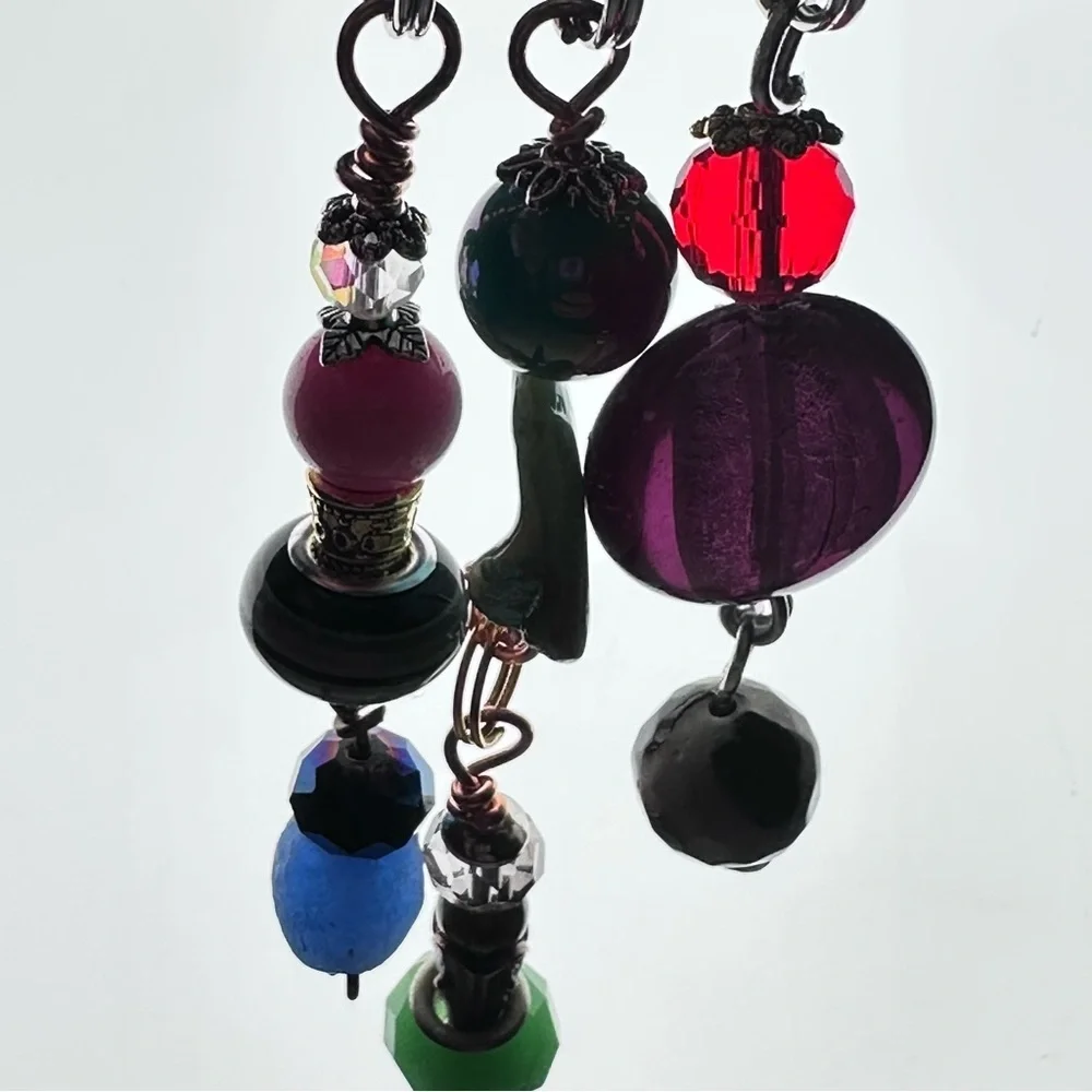 Brooch Pin Hand Crafted | Glass Beaded Artisan Multicolor Wire-Wrapped OOAK